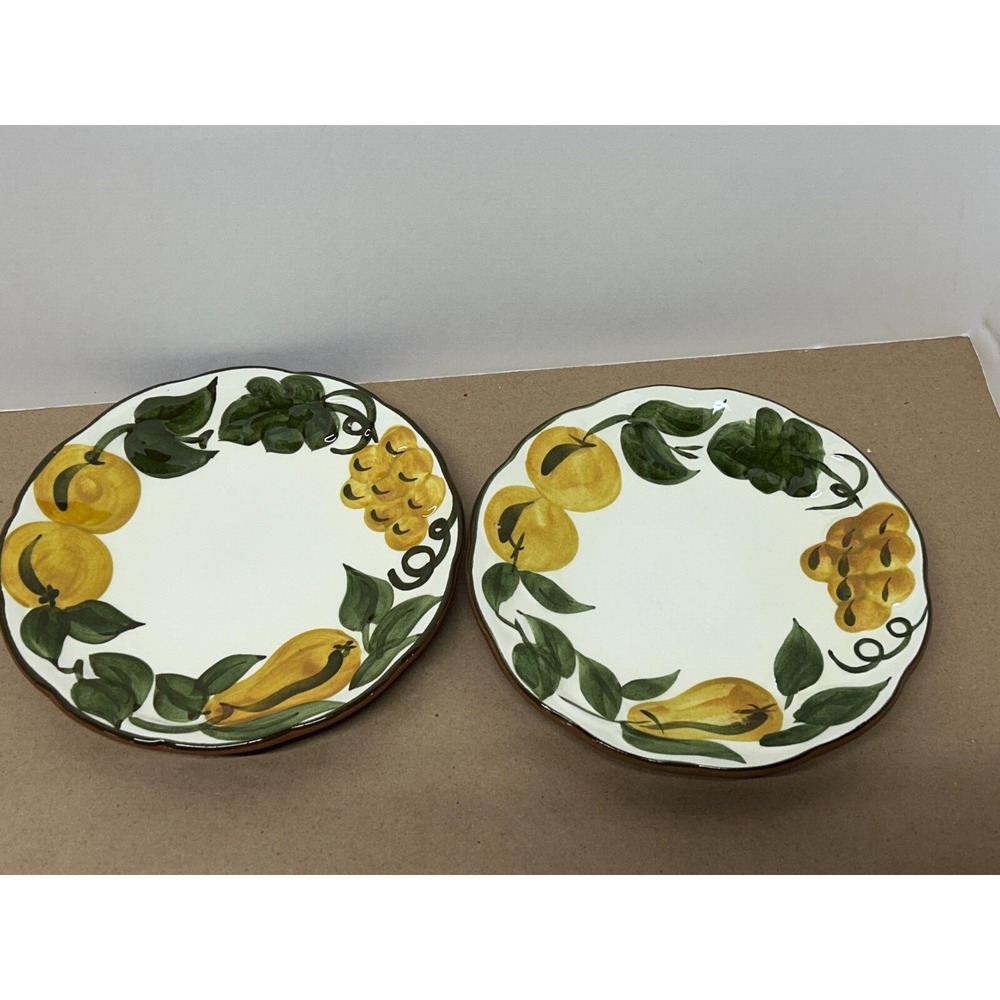 Vintage Stangl Pottery Sculptured Fruit‎ 2 Luncheon or Salad Plate Hand Painted